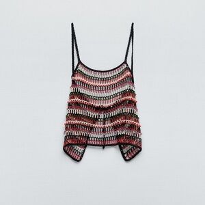 Zara Limited Edition Beaded Crotchet Top
